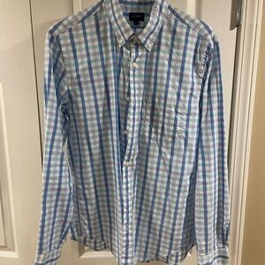 J. Crew Blue and White Casual Button Down Shirt - slim fit
